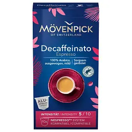 Кофе в капсулах для кофемшин Movenpick Espresso Decaffeinato (10 штук в упаковке)