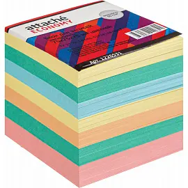 Блок для записей Attache Economy 75x75x75 мм разноцветный (плотность 65 г/кв.м)