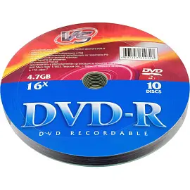 Носители информации DVD-R (VSDVDRS1001), 4,7 GB 16x, VS, 10шт/уп