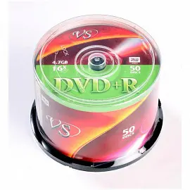 Диски DVD+R (плюс) VS 4,7 Gb 16x Cake Box (упаковка на шпиле), КОМПЛЕКТ 50 шт., VSDVDPRCB5001
