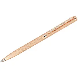Ручка шариковая Delucci "Aurora" синяя, 1,0мм, цвет корпуса - золото, поворот., подарочная упаковка