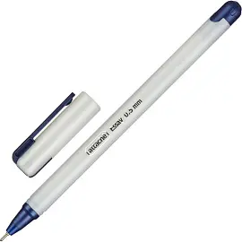 Ручка шариковая неавтоматическая Attache Essay синяя (белый корпус, толщина линии 0.5 мм)