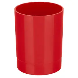 Подставка-стакан СТАММ "Лидер", пластиковая, круглая, красная