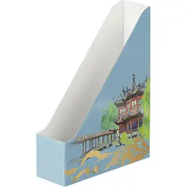 Лоток вертикальный для бумаг 75 мм Attache Selection Travel картонный голубой