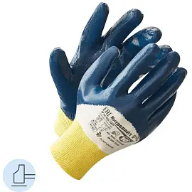 Перчатки рабочие защитные Ампаро Нитролайт хлопковые с неполным нитрильным покрытием синие (размер 10, XL)