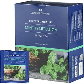 Чай Деловой Стандарт Mint temptation черный с мятой 100 пакетиков