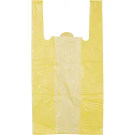 Пакет-майка Знак качества ПНД 18 мкм желтый (30+14x57 см, 100 штук в упаковке)