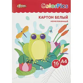 Картон белый №1 School ColorPics (А4, 16 листов, 1 цвет, немелованный)