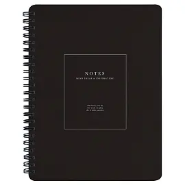 Тетрадь общая Be Smart Notes А5 80 листов в клетку на спирали (обложка черная, матовая ламинация)