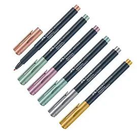 Набор маркеров для декорирования Faber-Castell Metallics 6 цветов (толщина линии 1.5 мм)