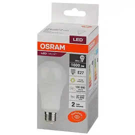 Лампа светодиодная Osram LED Value A груша 20Вт E27 3000K 1600Лм 220В 4058075579293