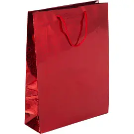 Пакет подарочный голография, красный, 26х34х8см, GBZ091 red