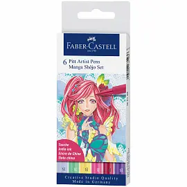 Набор капиллярных ручек Faber-Castell "Pitt Artist Pens Manga Shojo set Brush", ассорти, 6шт., европодвес