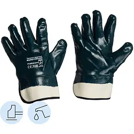 Перчатки защитные Scaffa NBR4560 трикотажные с нитриловым покрытием синие (размер 10, XL)