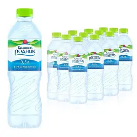 Вода питьевая минеральная Калинов Родник негазированная 0.5 л (12 штук в упаковке)