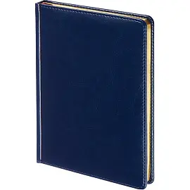 Ежедневник недатированный Attache Sidney Nebraska искусственная кожа А5 136 листов синий (золотистый обрез, 145x205 мм)