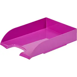 Лоток горизонтальный для бумаг Комус Модерн пластиковый фиолетовый