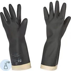 Перчатки КЩС латексные Криз тип 1 черные (размер 8, M)