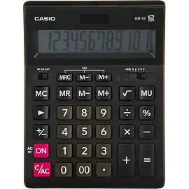 Калькулятор настольный Casio GR-12 12-разрядный черный 209х155х34 мм