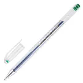 Ручка гелевая Crown "Hi-Jell" зеленая 0,5мм, штрих-код  Цена за 1 ручку