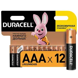 Батарейка ААА мизинчиковая Duracell (12 штук в упаковке)