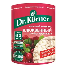 Хлебцы Dr.Korner Злаковый коктейль клюквенный пшеничные 100 г