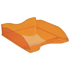 Лоток для бумаг горизонтальный СТАММ "Люкс", тонированный оранжевый манго