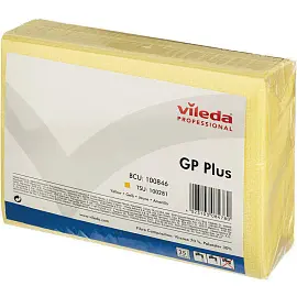 Салфетки хозяйственные Vileda Professional ДжиПи Плюс вискоза/ПЭС 50x35 см желтые (25 штук в упаковке)