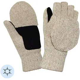 Перчатки рабочие-варежки утепленные Айсер полушерстяные спилковое покрытие бежевые (размер 11, XXL)
