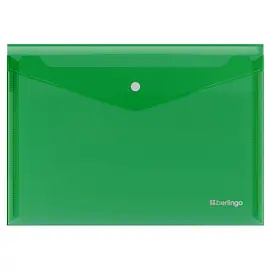 Папка-конверт на кнопке Berlingo "No Secret", А4, 200мкм, зеленая