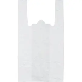 Пакет-майка Знак качества ПНД 15 мкм белый (30+18х55 см, 100 штук в упаковке)