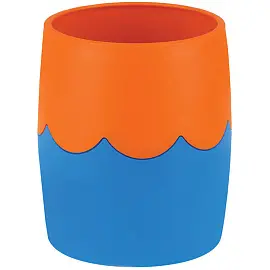Подставка-стакан Мульти-Пульти, пластиковая, круглая, двухцветный сине-оранжевый
