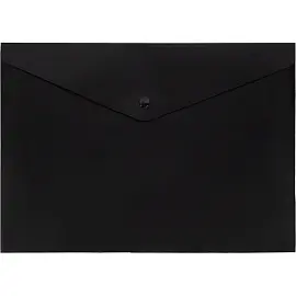 Папка-конверт на кнопке Attache А4 180 мкм черная (10 штук в упаковке)