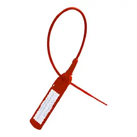 Пломба пластиковая номерная 220 мм красная (100 штук в упаковке)