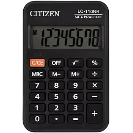 Калькулятор карманный Citizen LC-110NR 8-разрядный черный 88x58x11 мм