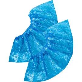 Бахилы одноразовые полиэтиленовые EleGreen Особопрочные текстурированные 6 г синие (с двойной резинкой, 400 пар в упаковке)