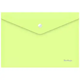 Папка-конверт на кнопке Berlingo "Starlight" А4, 180мкм, прозрачная салатовая, индив. ШК
