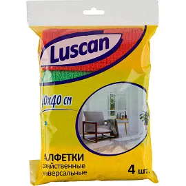 Салфетки хозяйственные Luscan микрофибра 40х40 см 220 г/кв.м 4 штуки в упаковке