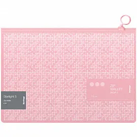 Папка-конверт на молнии Berlingo "Starlight S" А4, 200мкм, розовая, с рисунком