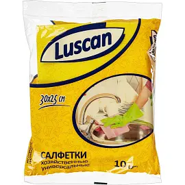 Салфетки хозяйственные Luscan вискоза 30х25 см 70 г/кв.м (10 штук в упаковке)