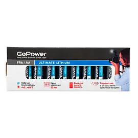 Батарейка AA пальчиковая GoPower (10 штук в упаковке)