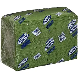 Салфетки бумажные Luscan Profi Pack 24х24 зеленые 1-слойные 400 штук в упаковке