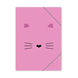 Папка на резинках №1 School Kitty А4 18 мм пластиковая до 200 листов розовая (толщина обложки 0.45 мм)
