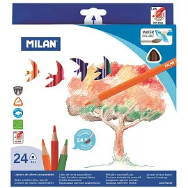 Карандаши цветные акварельные Milan трехгранные 24 цвета