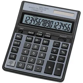Калькулятор настольный Citizen SDC-760N, 16 разрядов, двойное питание, 158*204*31мм, черный