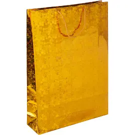 Пакет подарочный голография, золотой, 32х45х10см, GBZ092 gold