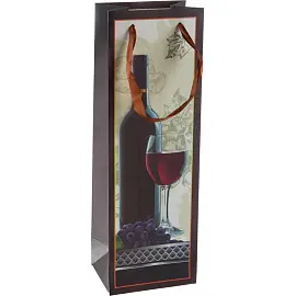 Пакет подарочный ламин. для бутылки, Вино, 12х36х9см, GBT011