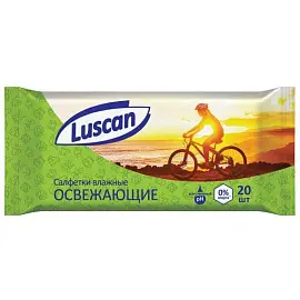 Влажные салфетки освежающие Luscan 20 штук в упаковке