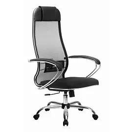 Кресло для руководителя Метта 16 черное (искусственная кожа/сетка, металл)