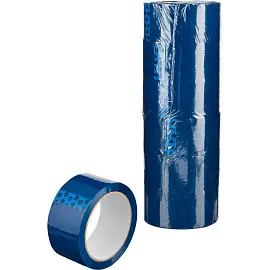 Клейкая лента упаковочная 48 мм х 66 м 45 мкм синяя (6 штуки в упаковке)